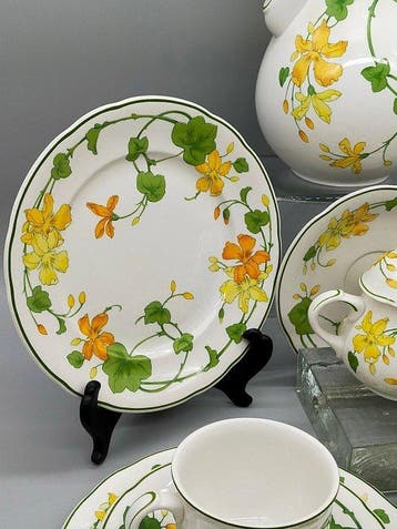 Villeroy & Boch - Koffie- en theeservies (15) - Geranium -, Antiquités & Art