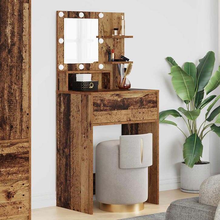 vidaXL Slaapkamer Toilet Tafels Oud Hout 80 x 39,6 x 135 cm, Huis en Inrichting, Tafels | Kaptafels, Nieuw, Verzenden