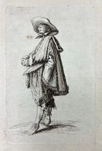 Jacques Callot (1592-1635) - Uomo con cappello e collo di, Antiek en Kunst
