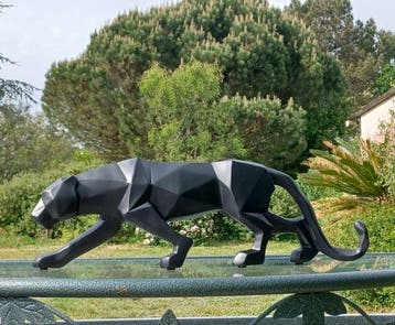 sculptuur, Panthère noire - 43 cm - Hars