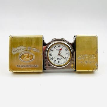 Bureauklok - Zippo - Ontwerp Messing - 1990-2000 - Time Tank, Nieuw