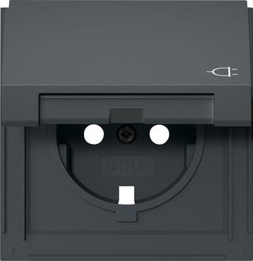 Gira TX44 Anthra HC Schuko Afdekplaat Met Tekstkader -, Doe-het-zelf en Bouw, Verzenden, Nieuw