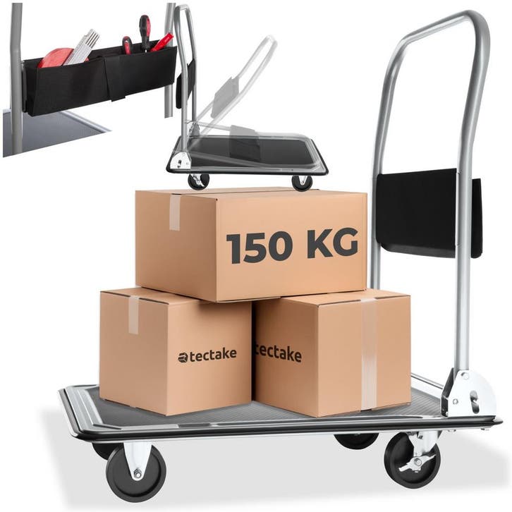 Platformwagen met remmen - zwart, 150 kg, Doe-het-zelf en Bouw, Gereedschap | Handgereedschap, Verzenden