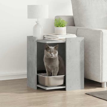 vidaXL Kattenbakomheining Betongrijs 42 x 42 x 51 cm, Verzenden