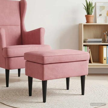 vidaXL Voetenbank Roze 55 x 35 x 41 cm Fluweel, Huis en Inrichting, Stoelen, Verzenden, Nieuw