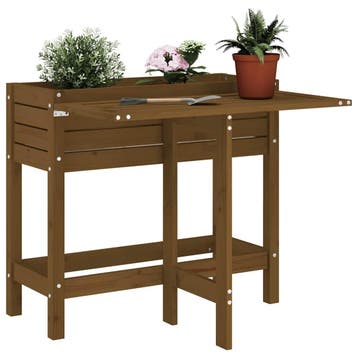 vidaXL Plantenbak met inklapbaar tafelblad grenenhout, Tuin en Terras, Verzenden, Nieuw