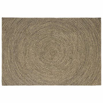 vidaXL Gebied Tapijt Naturel en Zwart 240 x 340 cm Jute, Huis en Inrichting, Stoffering | Tapijten en Vloerkleden, Verzenden, Nieuw