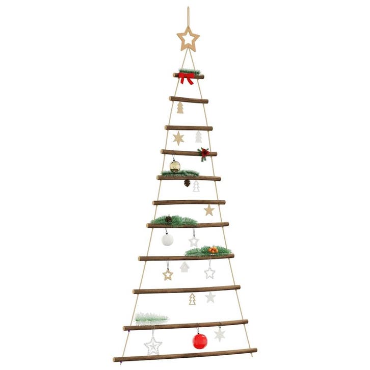 vidaXL Hangende kerstboom met topster 74x150 cm natuurlijke, Diversen, Kerst, Nieuw, Verzenden