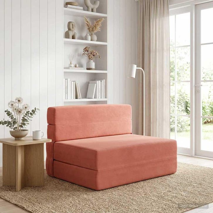vidaXL Vouwbare Sofa Bed Rood Oranje 100 x 80 x 60 cm Stof, Huis en Inrichting, Zetels | Zetels, Nieuw, Verzenden