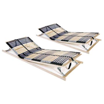 vidaXL Lattenbodems 2 st met 42 latten 7 zones 90x200 cm, Verzenden, Nieuw