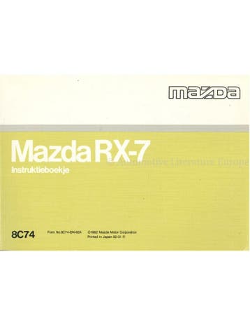1992 MAZDA RX-7 INSTRUCTIEBOEKJE NEDERLANDS