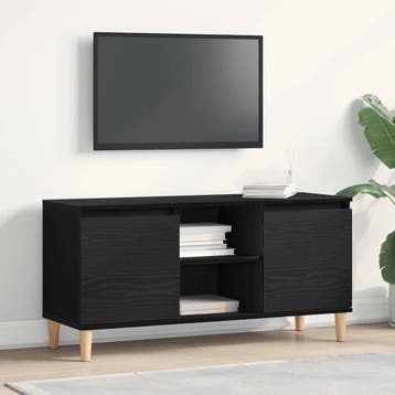 vidaXL TV Kast 102 x 35 x 50 cm Zwart Eiken Bewerkt hout, Verzenden, Nieuw