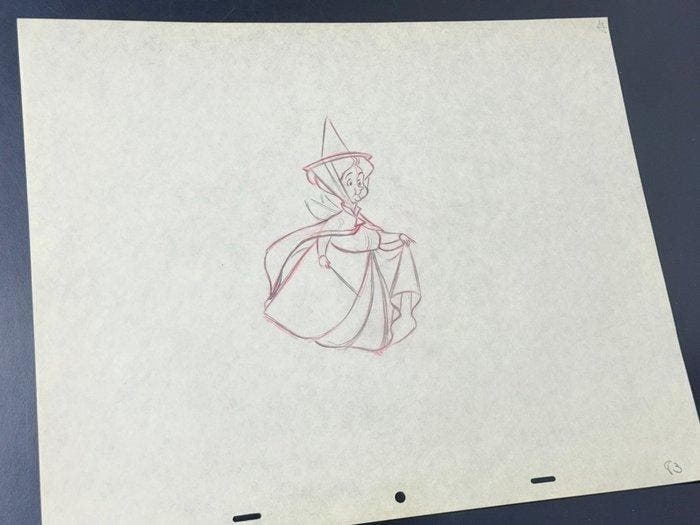 Walt Disney - Originele animatietekening Fauna - Sleeping, Verzamelen, Disney