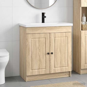 vidaXL Badkamermeubel Set Sonoma Eiken 56 x 37,5 x 81 cm, Verzenden, Nieuw