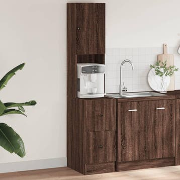 vidaXL Keukenkast 35x50x180 cm bewerkt hout bruin, Verzenden