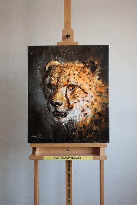 Ewa Switala - Cheetah, Antiek en Kunst, Kunst | Schilderijen | Modern