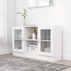 vidaXL Vitrinekast 120x30,5x70 cm bewerkt hout wit, Verzenden, Nieuw