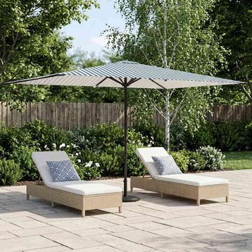 vidaXL Tuinparasol 200 x 300 cm Polyester Rechthoekig Blauw, Verzenden