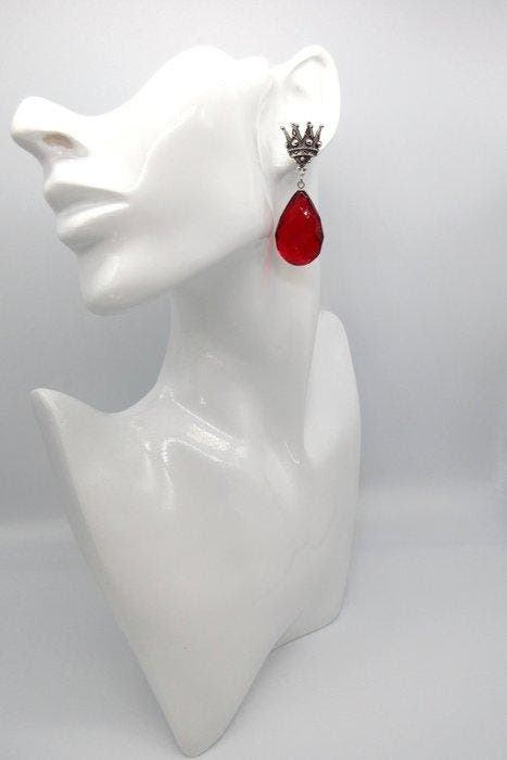 Ehinger Schwarz - Hangoorbellen - KRONEN - Ohrstecker -, Handtassen en Accessoires, Antieke sieraden