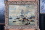 Evert Moll (1878–1955) - Havengezicht met Driemaster (No