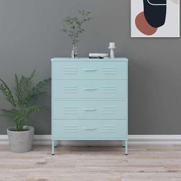 vidaXL Ladekast 80x35x101,5 cm staal mintkleurig, Verzenden, Nieuw