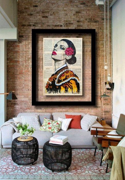 Margot Laffon - The beautiful - Original painting, Antiquités & Art, Art | Objets design