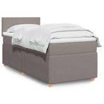 vidaXL Boxspring met matras stof taupe 80x200 cm, Verzenden