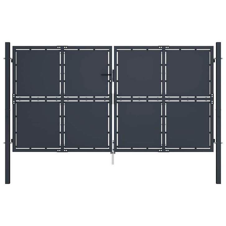 vidaXL Tuinpoort staal 300x150 cm antraciet, Tuin en Terras, Tuinpoorten, Nieuw, Verzenden