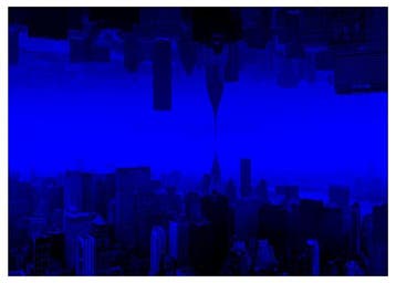 Roberto Cavalli (Italia, 1971) - XXL - Upside Town, In blue, Antiek en Kunst