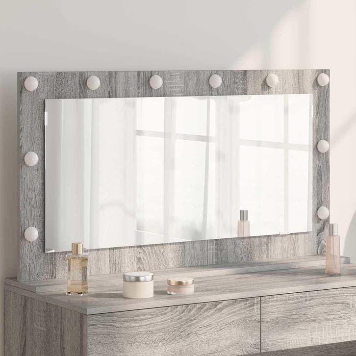 vidaXL Make-up Spiegel Rechthoekig Grijs Sonoma 100 x 55 x, Huis en Inrichting, Woonaccessoires | Spiegels, Nieuw, Verzenden