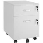 tectake Rolcontainer Vagur, 2 afsluitbare lades - wit, Verzenden, Nieuw