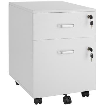 tectake Rolcontainer Vagur, 2 afsluitbare lades - wit, Verzenden, Nieuw