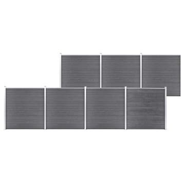 vidaXL Schutting 1218x186 cm HKC grijs, Verzenden