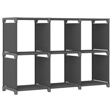 vidaXL Kast met 6 vakken 103x30x72,5 cm stof grijs, Huis en Inrichting, Kasten | Boekenkasten, Verzenden, Nieuw