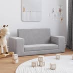 vidaXL Kinderslaapbank 2-zits zacht pluche lichtgrijs, Kinderen en Baby's, Kinderkamer | Overige Meubels, Verzenden, Nieuw