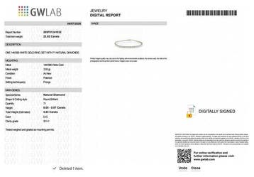 Zonder minimumprijs - Armband - 14 karaat Witgoud - 4.23ct., Nieuw