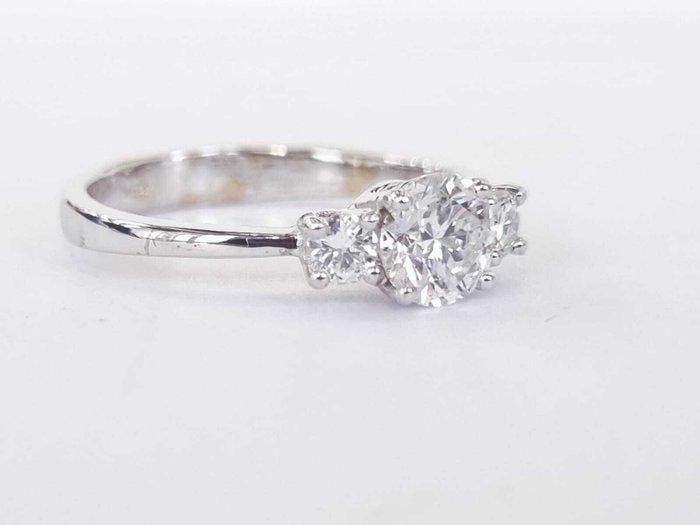 Verlovingsring - 18 karaat Witgoud - 0.78ct. tw. Diamant, Bijoux, Sacs & Beauté, Bijoux anciens