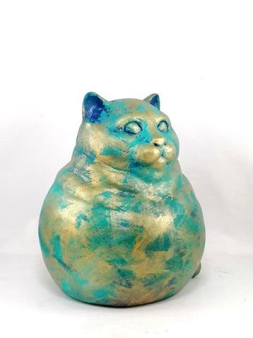 Vanessa Bonino (1992) - sculptuur, Gattone - 19 cm -