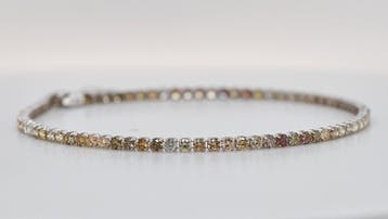 Zonder minimumprijs - Armband - 14 karaat Witgoud - 1.60ct.