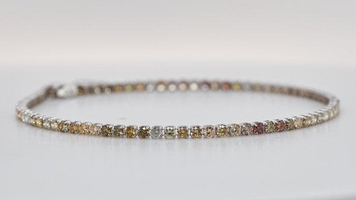 Zonder minimumprijs - Armband - 14 karaat Witgoud - 1.60ct., Handtassen en Accessoires, Armbanden