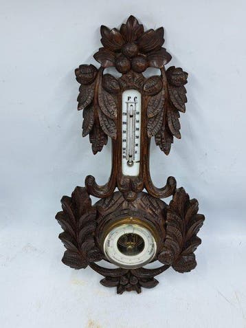 J.H.Loorbach Veendam Aneroid barometer - Hout, Glas -