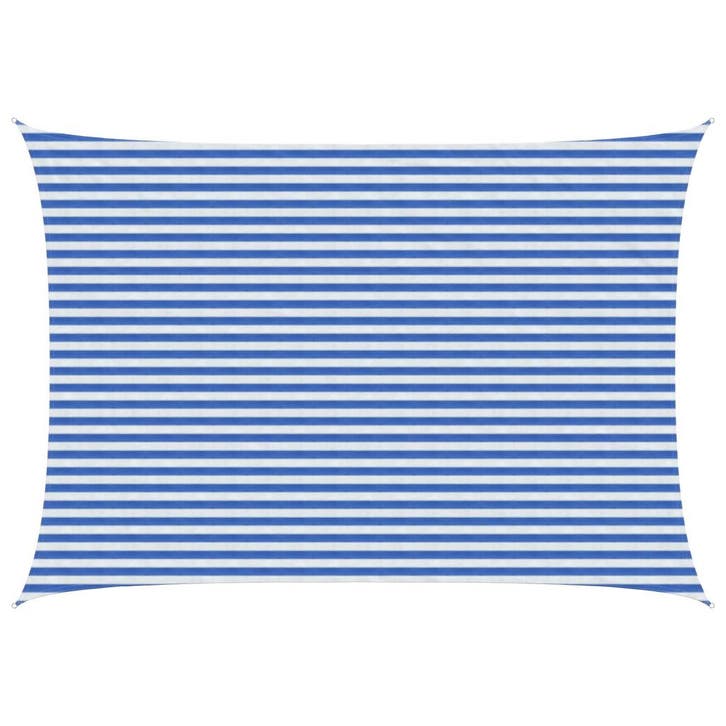 vidaXL Zonneschaduwzeil 3,5 x 5 m HDPE Rechthoekig Blauw en, Tuin en Terras, Parasols, Nieuw, Verzenden