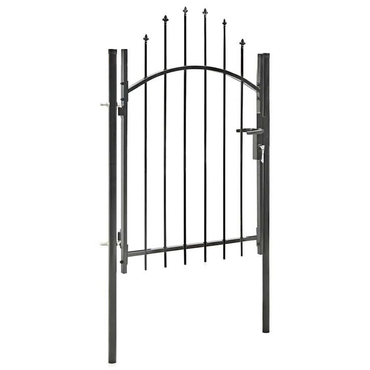 vidaXL Tuinpoort Woerden staal 1x1,25 m zwart, Jardin & Terrasse, Portes de jardin, Envoi