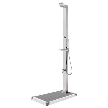 vidaXL Buitendouche met grijze basis 225 cm roestvrij staal, Verzenden, Nieuw