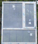 pvc raam , chassis , venster 166 x 205 wit / zwart  9005, Doe-het-zelf en Bouw, Raamkozijnen en Schuifdeuren, Kunststof, Raamkozijn