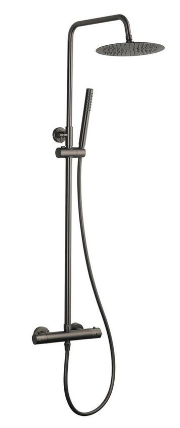 Opbouw Regendouche BWS Gunmetal 25 cm Hoofddouche Cemal, Ophalen of Verzenden, Kraan