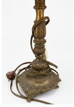 Lampe de table - Laiton, Textile, Métal - Lampe vintage