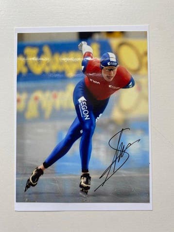 Gesigneerde foto van Sven Kramer met echtheidcertificaat -, Nieuw