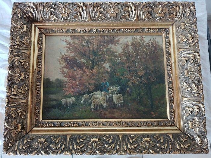 Hungary school (XIX-XX) - Herder met schapen, Antiek en Kunst, Kunst | Schilderijen | Klassiek