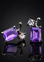 Améthyste - Argent - Boucles doreilles - Elegant Sparkle